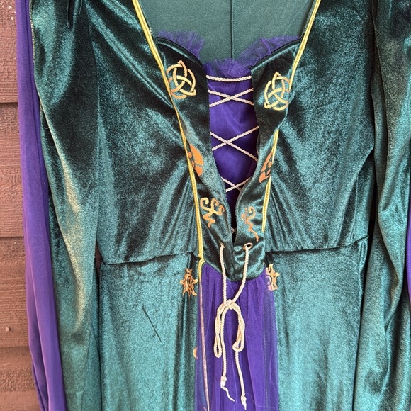 Disney Hocus Pocus Winifred Sanderson purple and green long sleeve dress size L - Picture 3 of 6